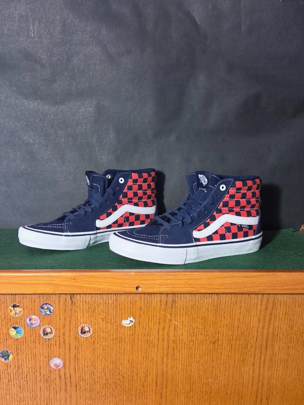 Vans Sk8-Hi Pro Navy Red Checkerboard Sneakers